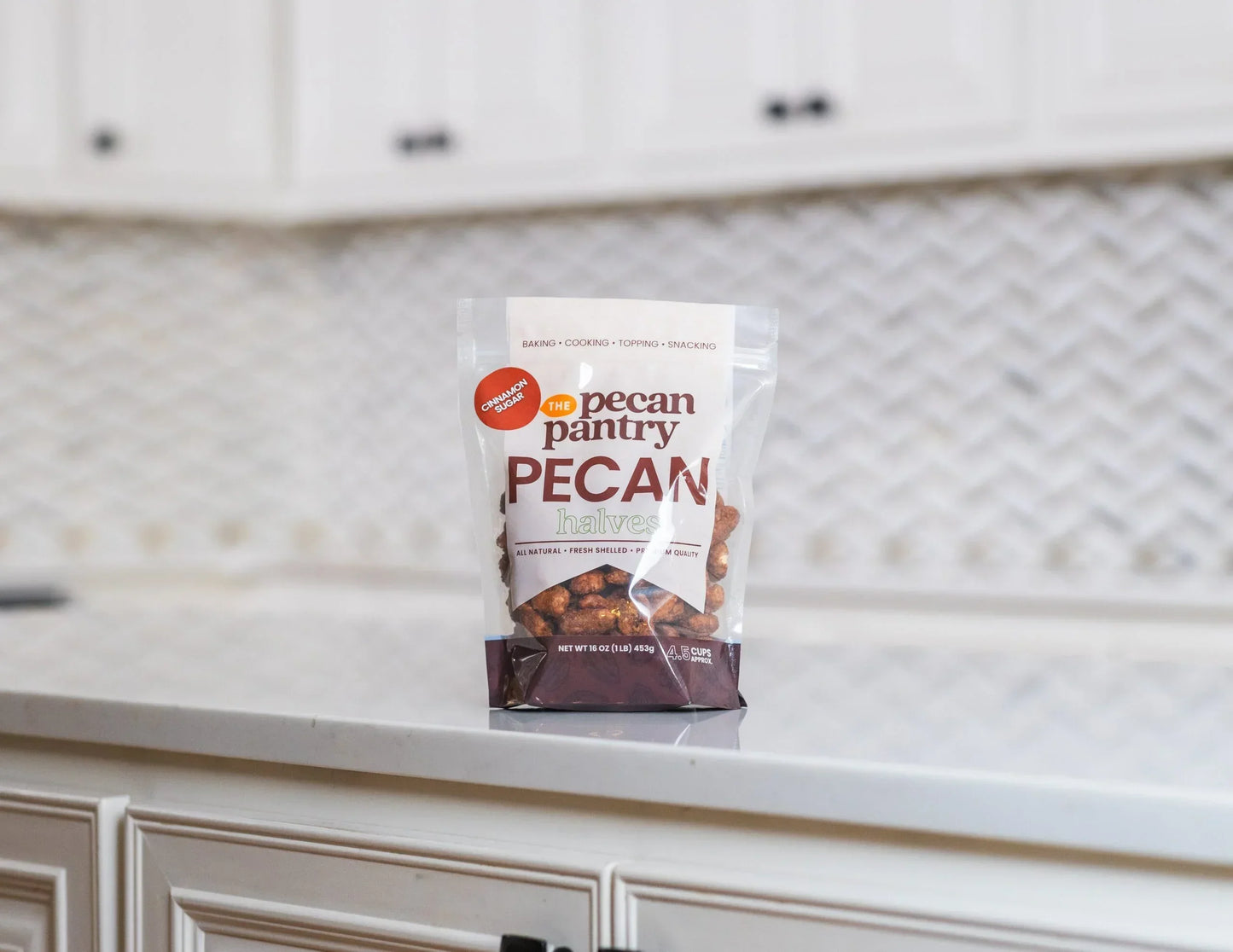 1 lb Premium Cinnamon Sugar Pecan Halves - The Pecan Pantry