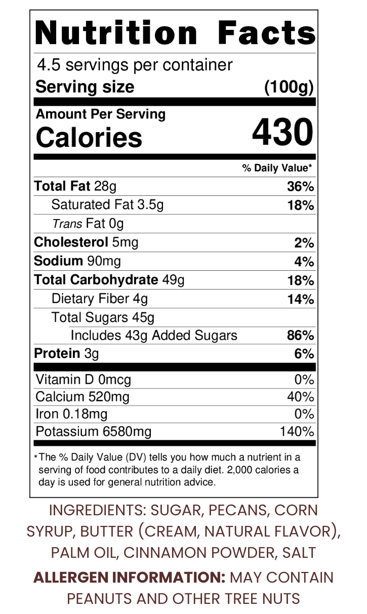 1 lb Premium Cinnamon Sugar Pecan Halves